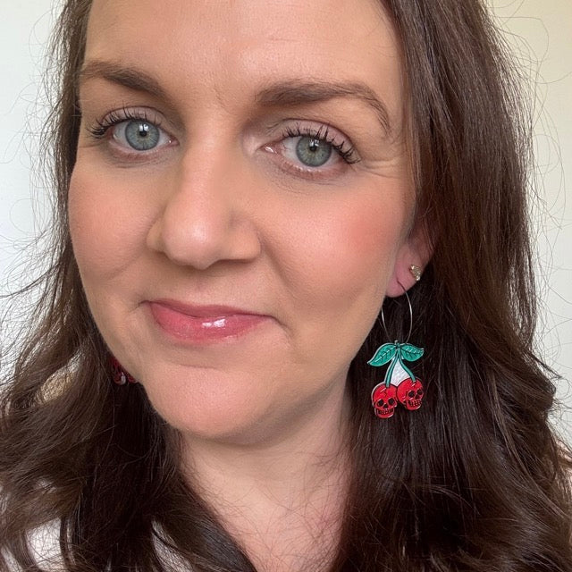 Cherry Scary // Acrylic Hoop Earrings