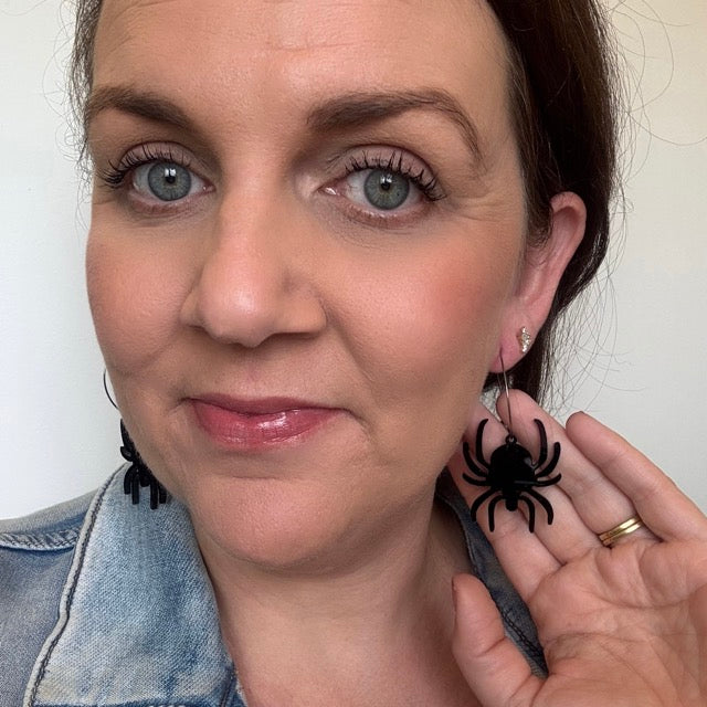 Spiders // Acrylic Hoop Earrings