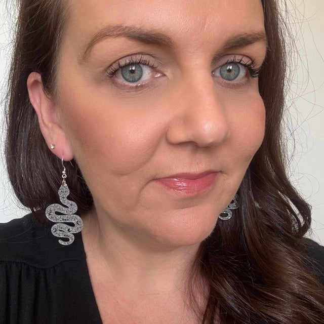 Silver Serpent Sorcery // Resin Earrings