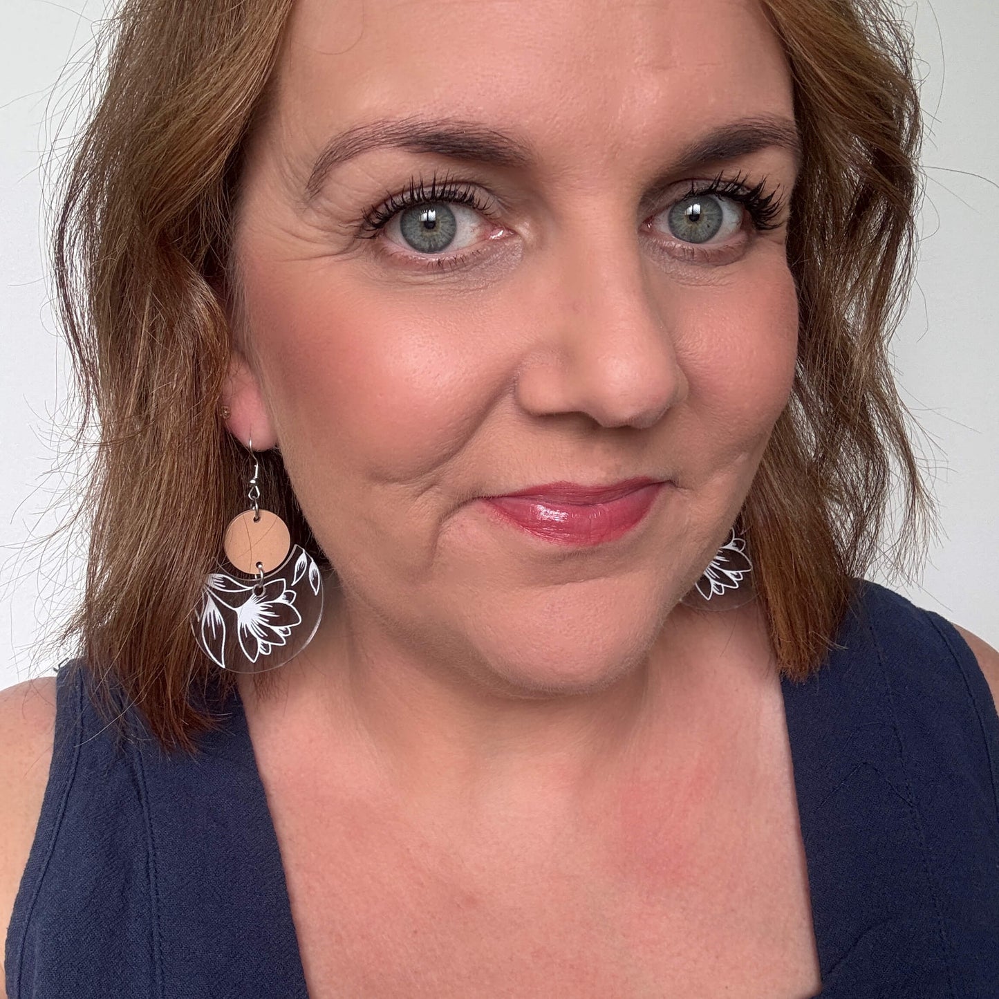 Etched Crescent // Acrylic Earrings