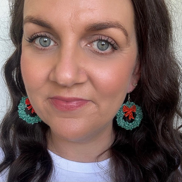 Noel Wreath // Acrylic Earrings