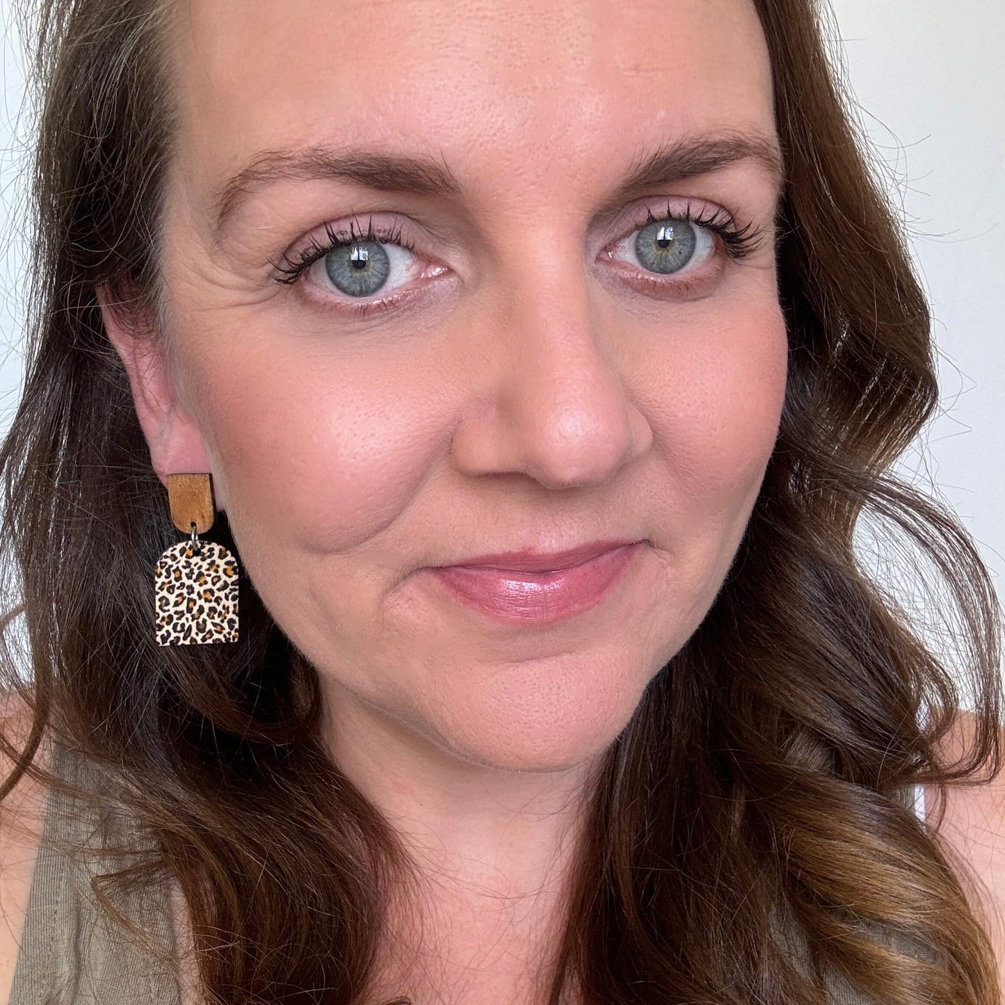 Leopard Arch Stud Dangles // Timber Earrings