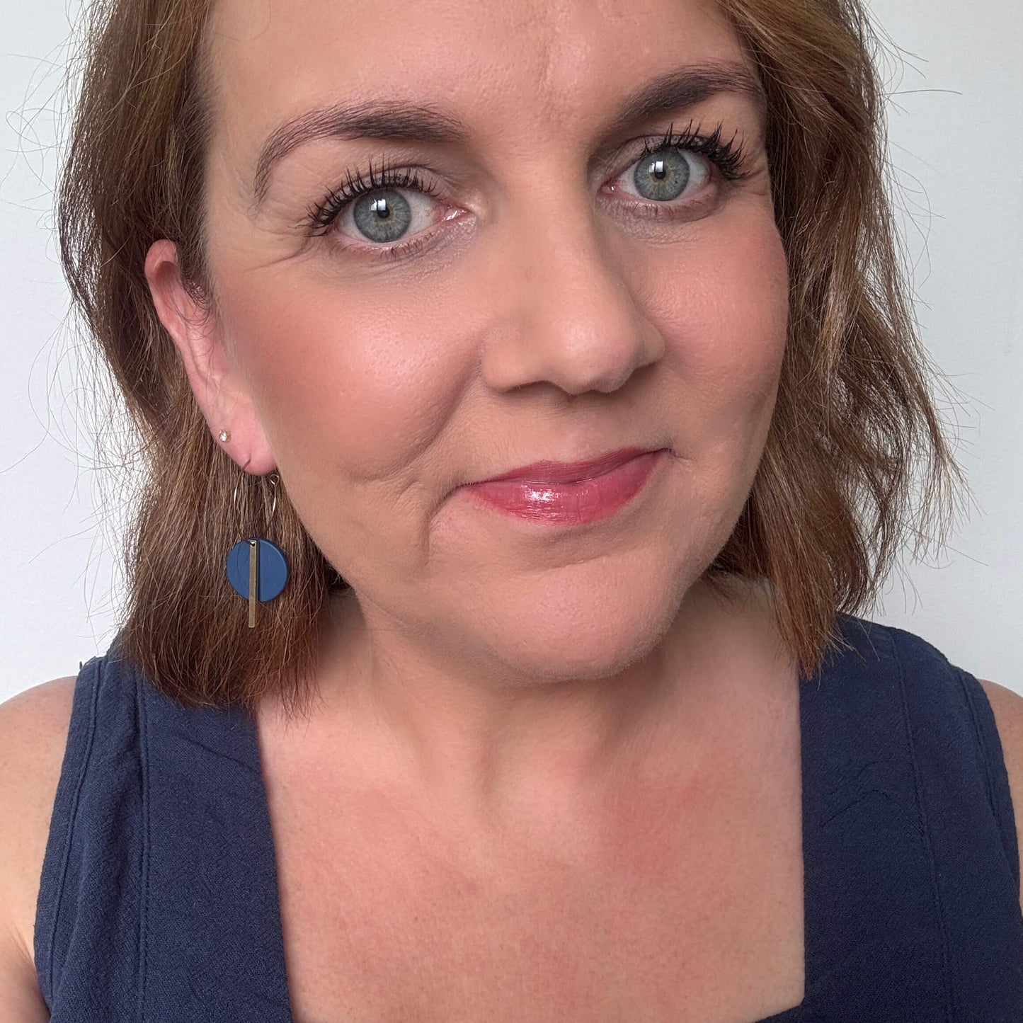 Navy Villa Dangles // Hoop Earrings