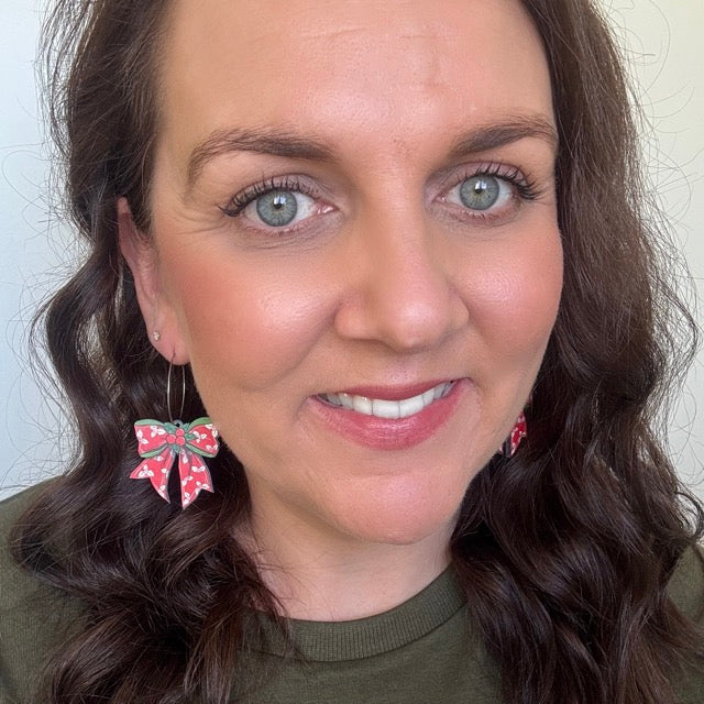 Festive Bow // Timber Hoop Earrings