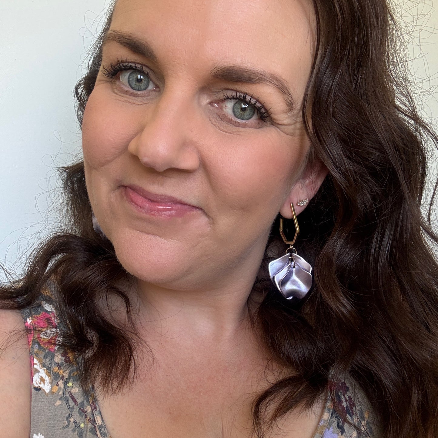 Lavender Petals // Clay Stud Dangles