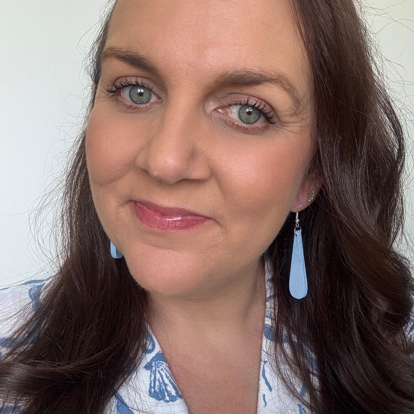 Cornflower Droplets // Timber Earrings