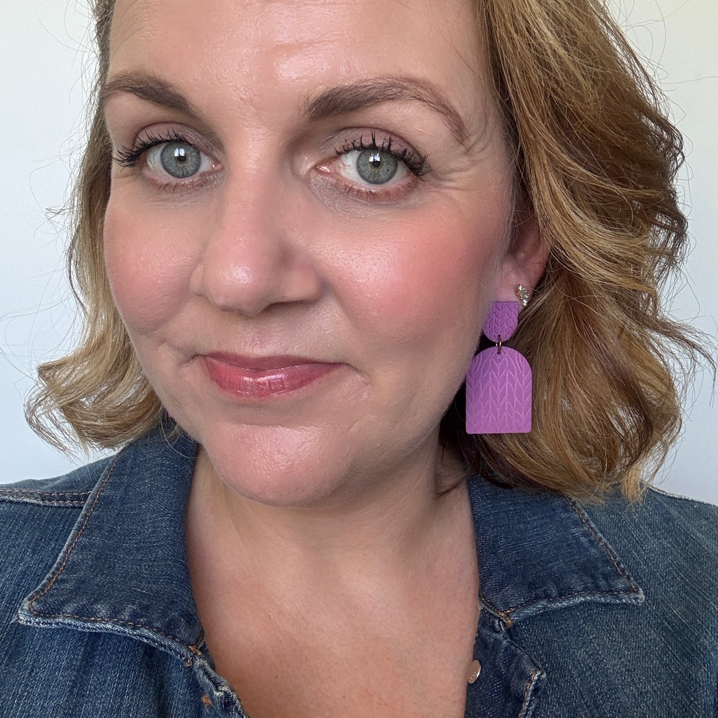 Fall Sweater // Arched Clay Stud Earrings