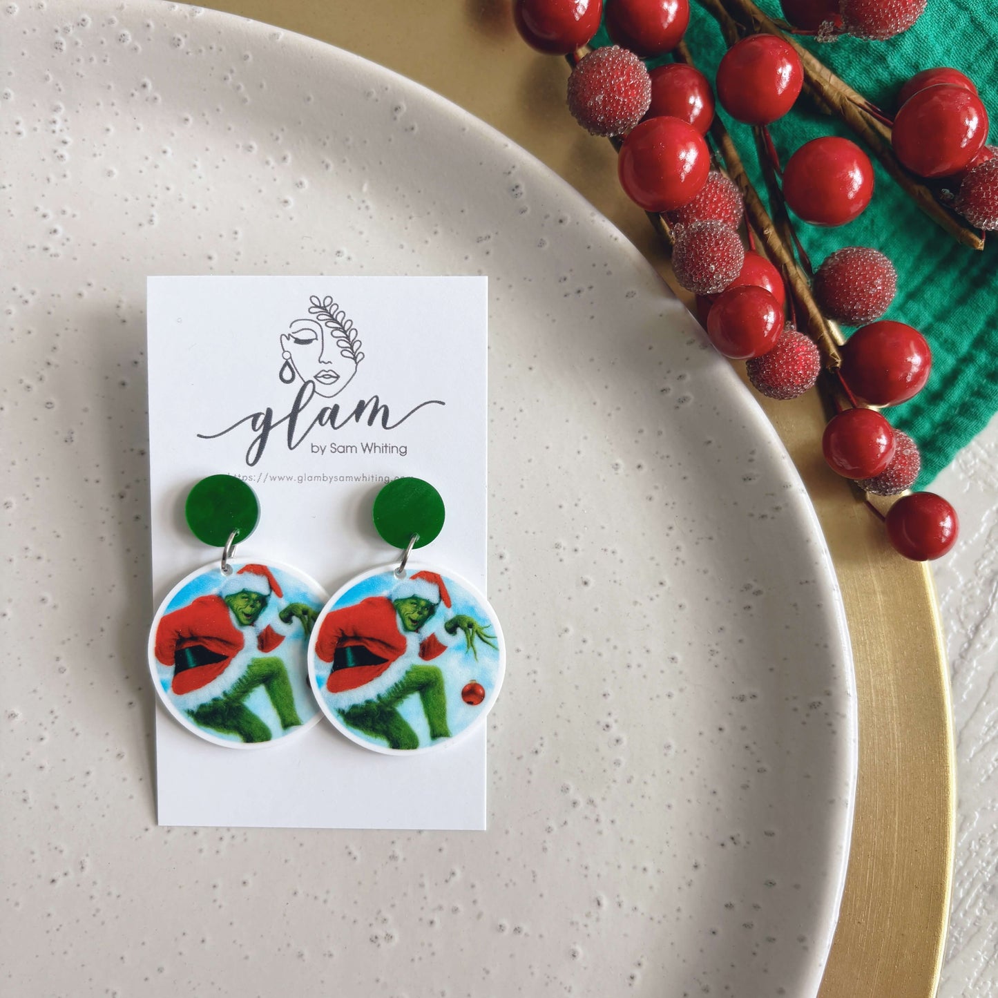 Christmas Pop Culture Stud Dangles // Planar Earrings