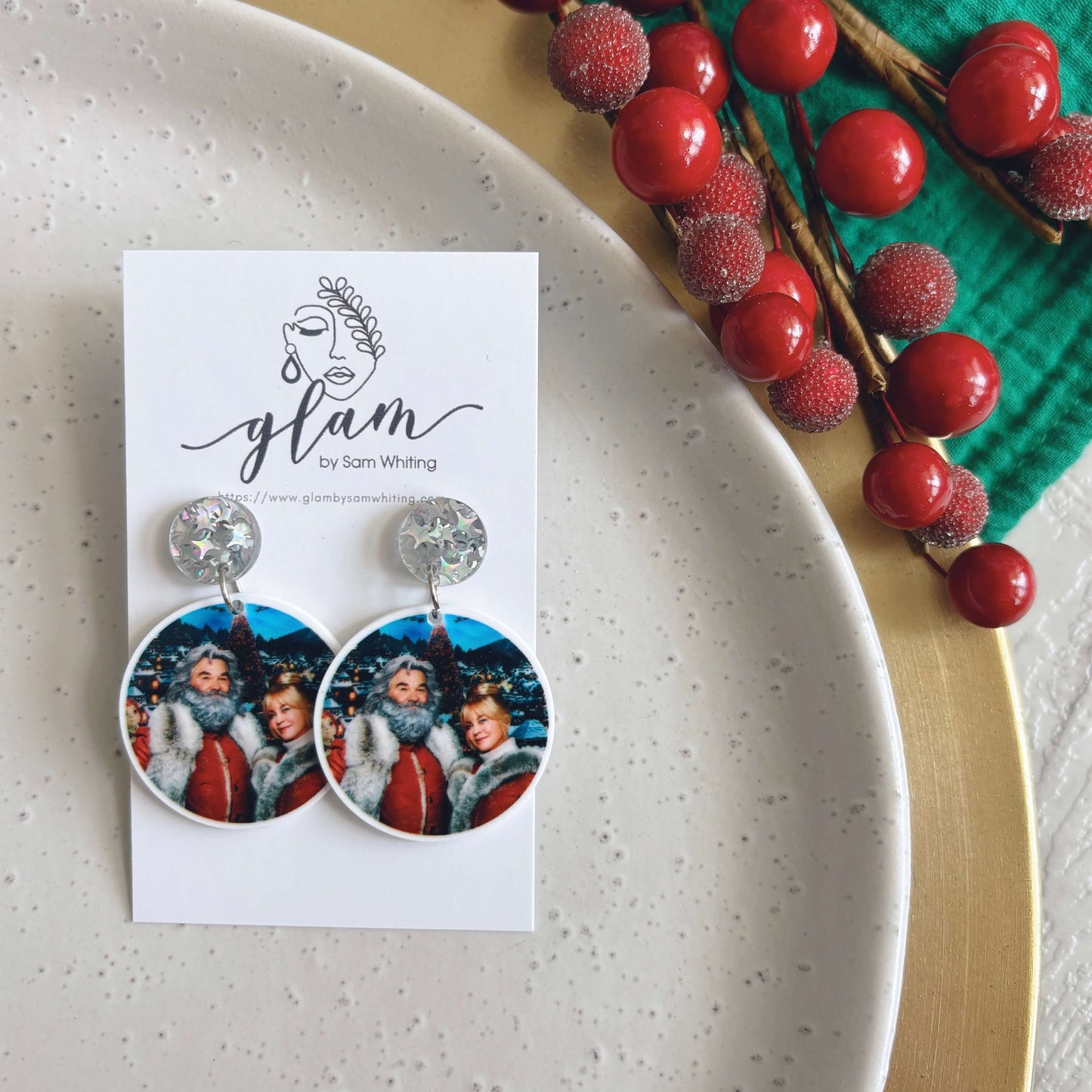 Christmas Pop Culture Stud Dangles // Planar Earrings