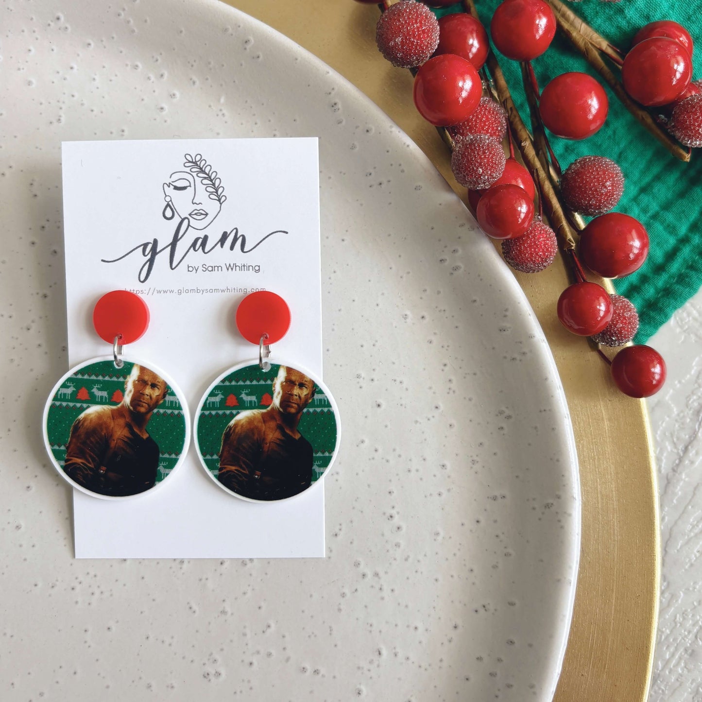 Christmas Pop Culture Stud Dangles // Planar Earrings