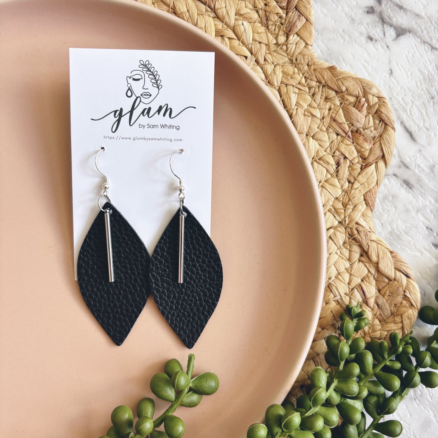 Midnight Dangles // Leather Earrings