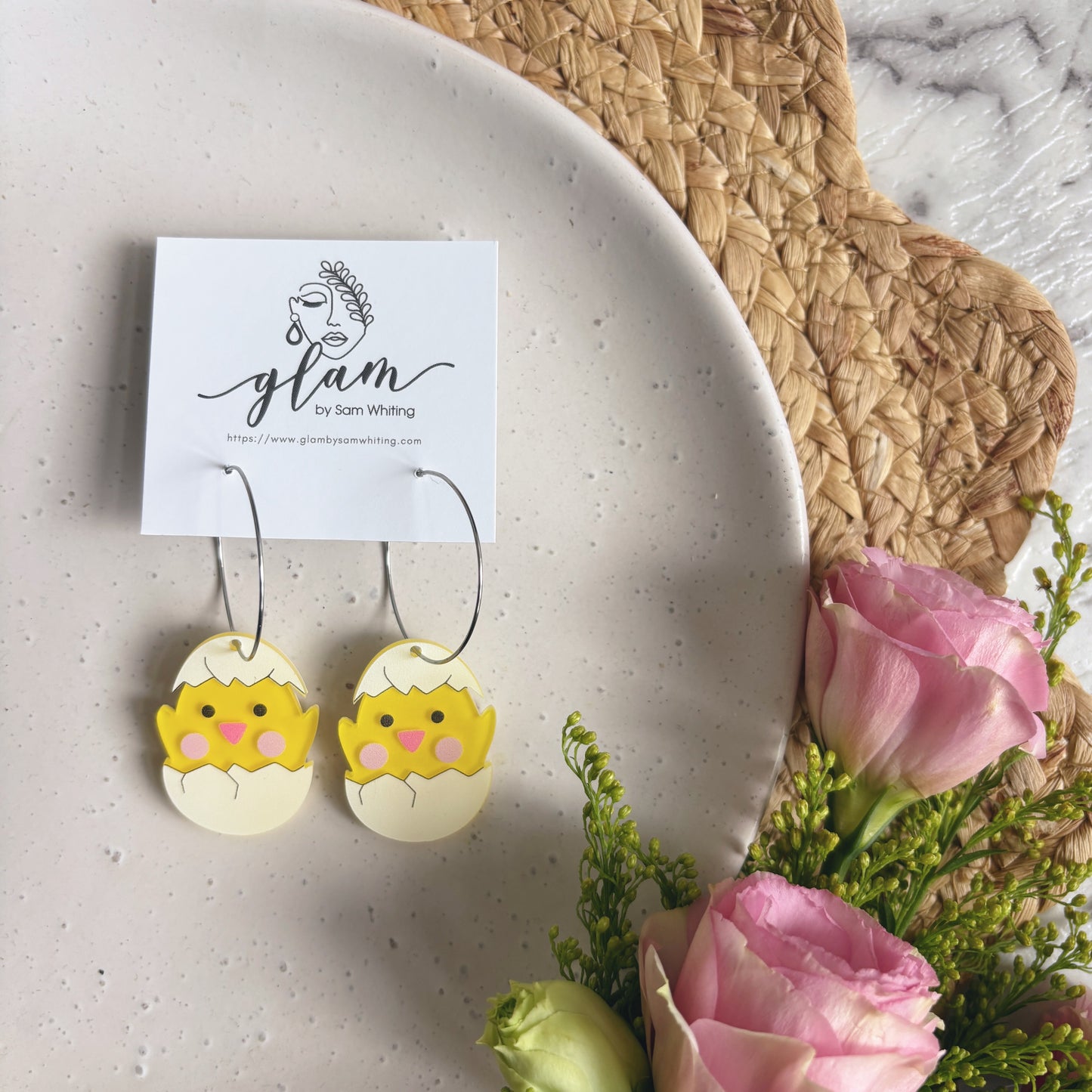 Just Hatched // Acrylic Hoop Earrings