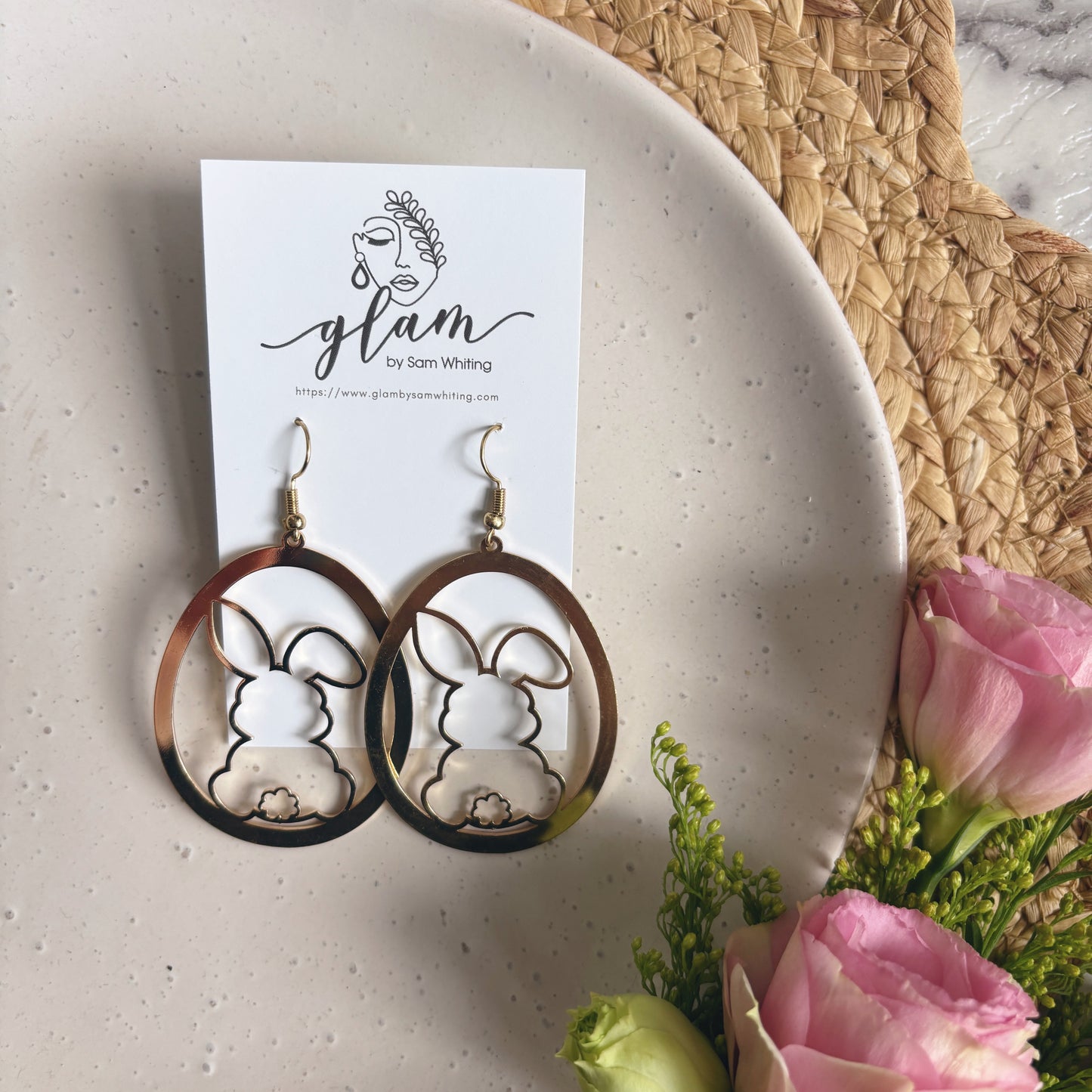 Gilded Bunny // Acrylic Earrings