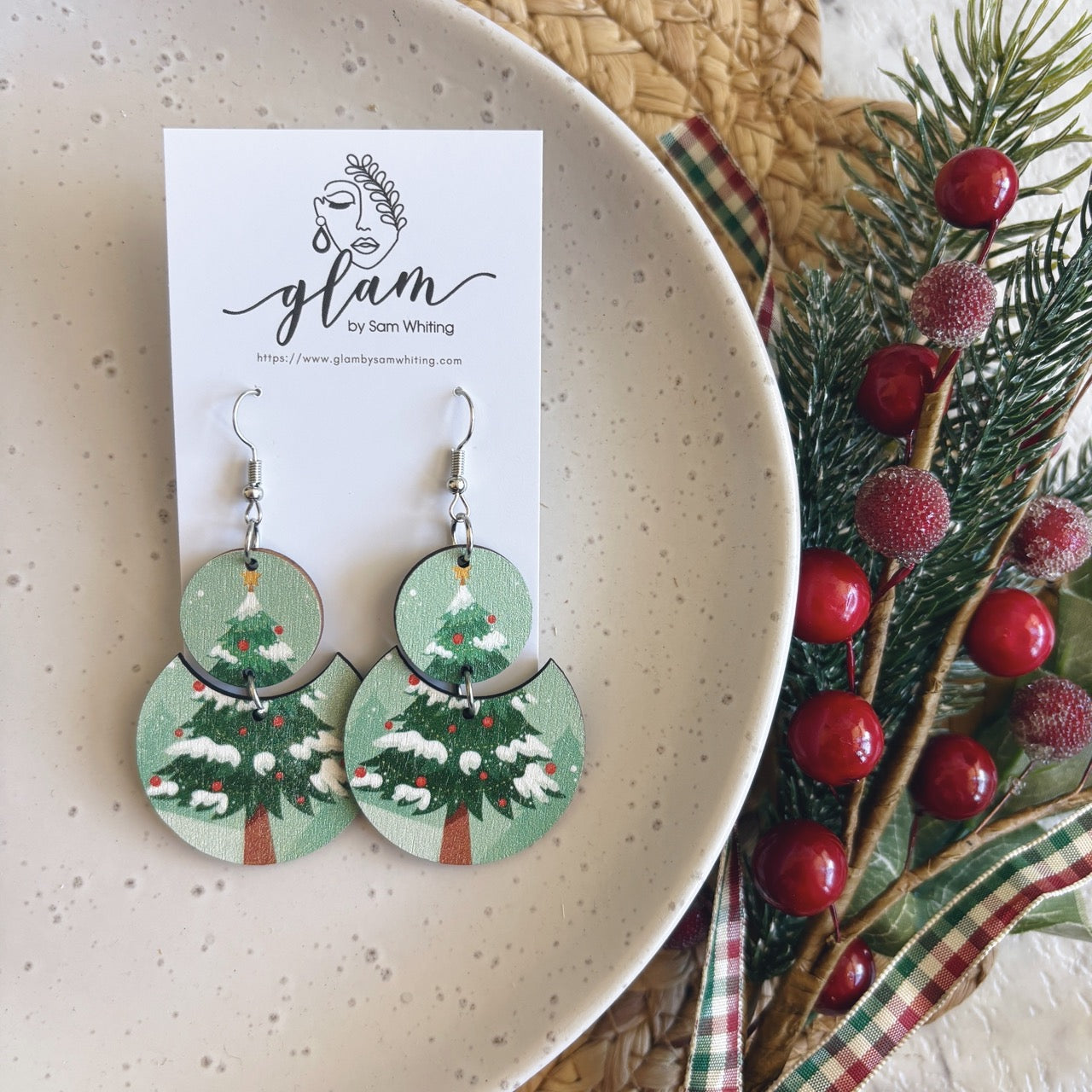 Snowy Spruce // Timber Earrings