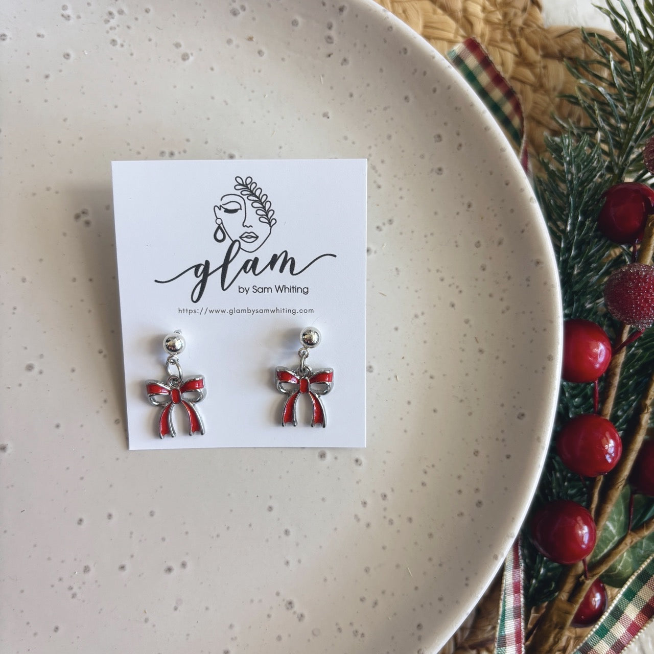 Christmas Bows (small) // Bespoke Charm Earrings