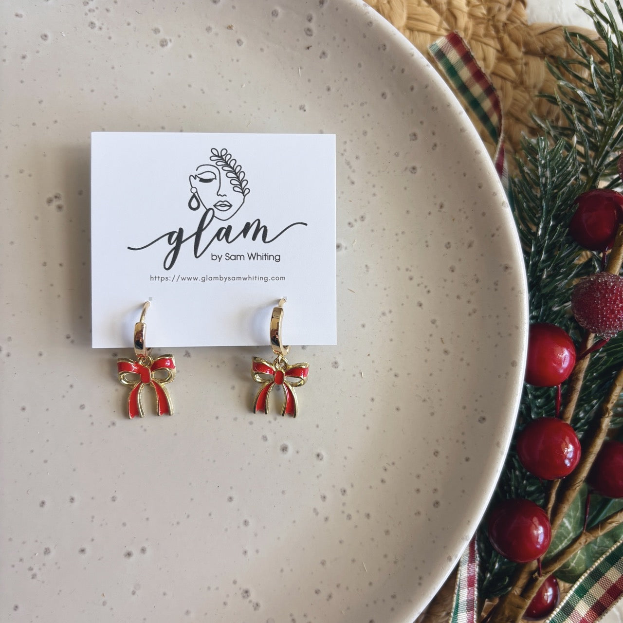 Christmas Bows (small) // Bespoke Charm Earrings
