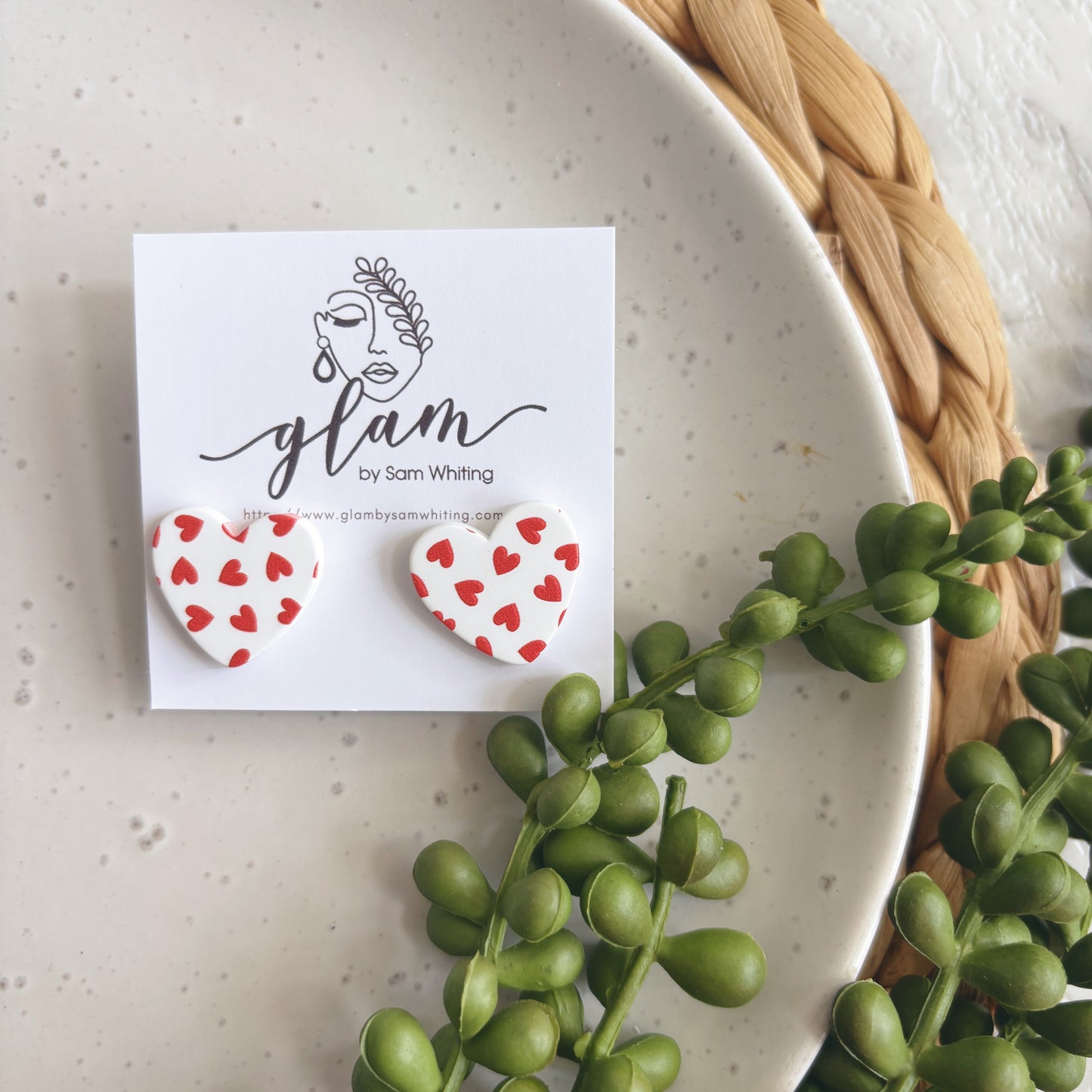 Sweet Heart Studs // Clay Earrings