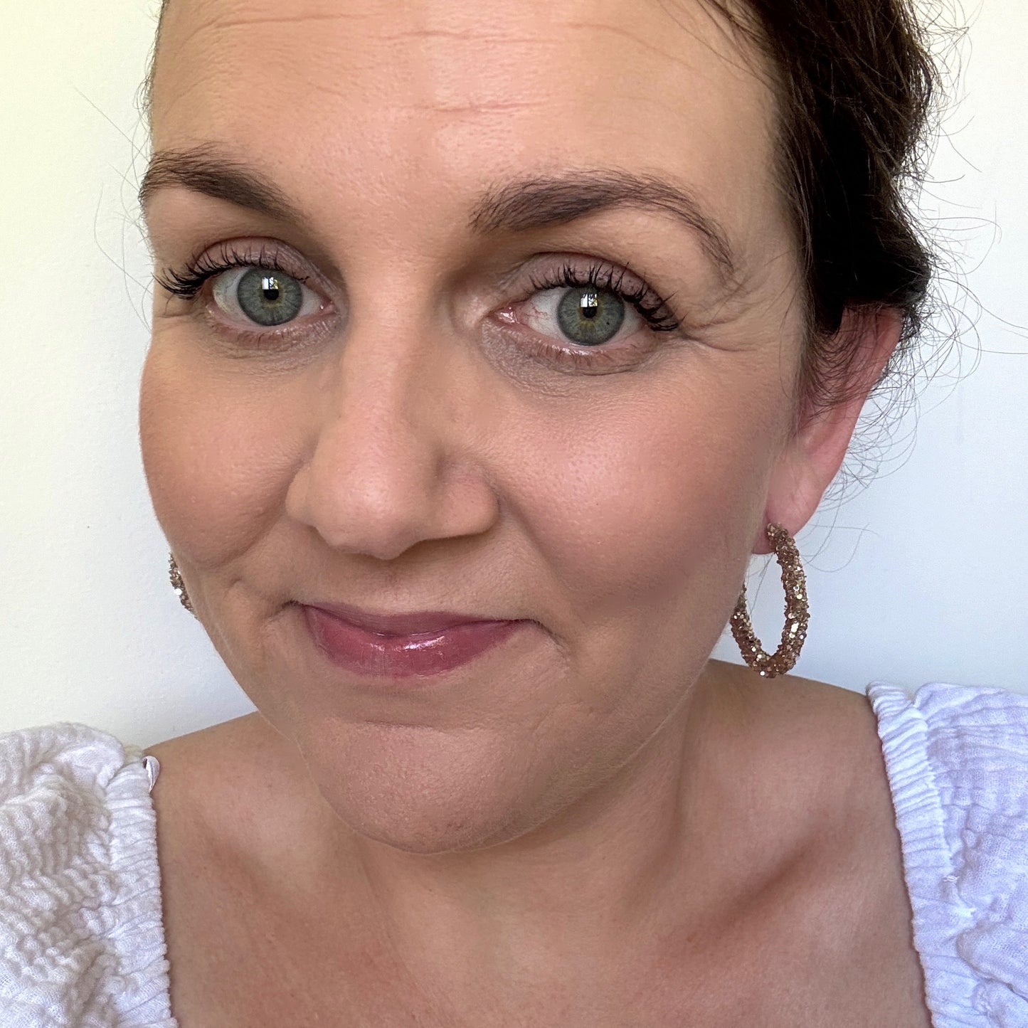 Rose Gold Sparkle Hoops // Earrings