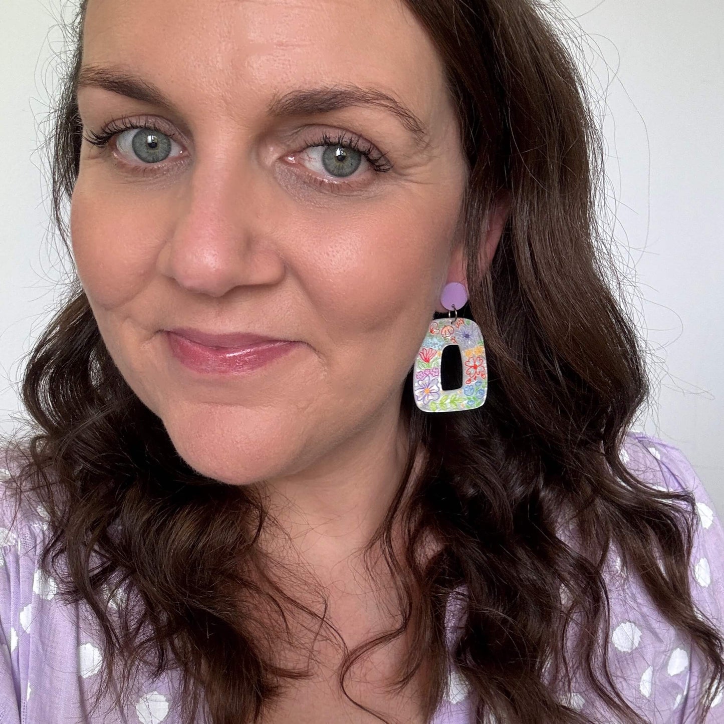 Vivid Floral Dangles // Acrylic Stud Earrings