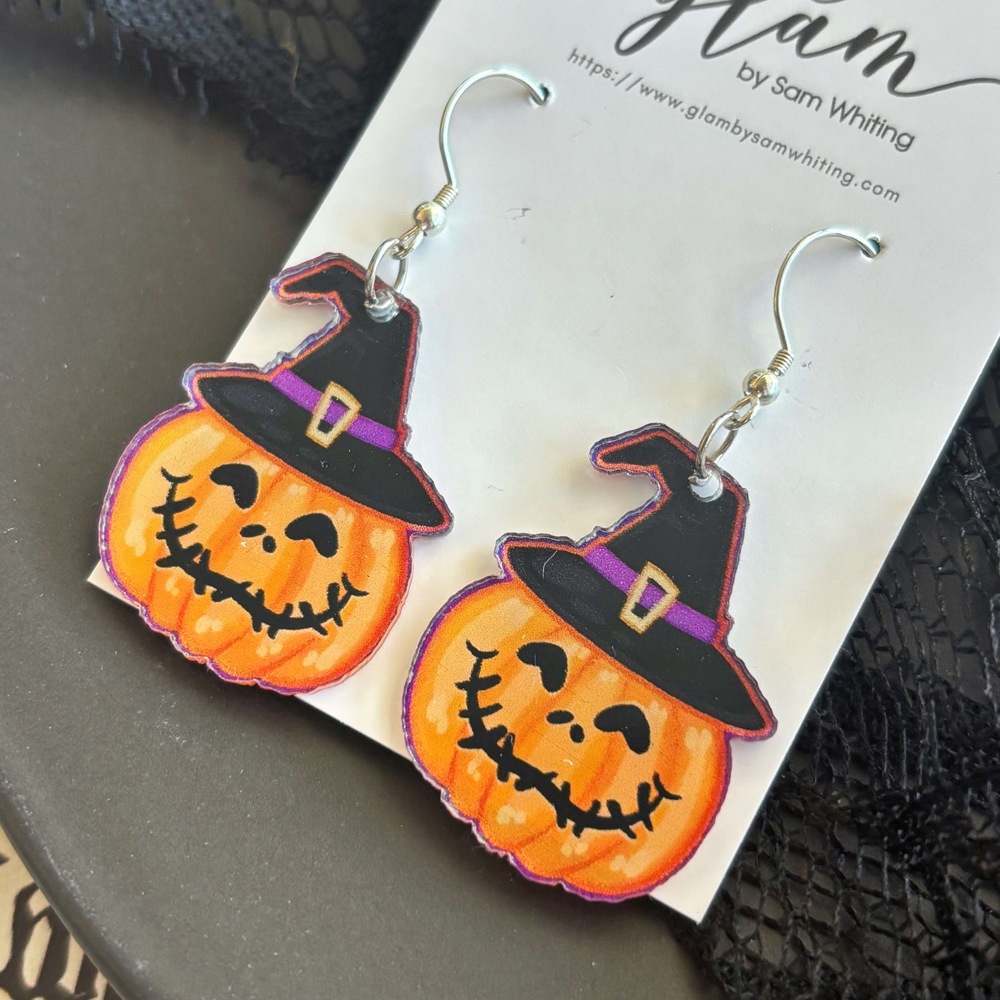 Jack-O-Lantern // Acrylic Earrings