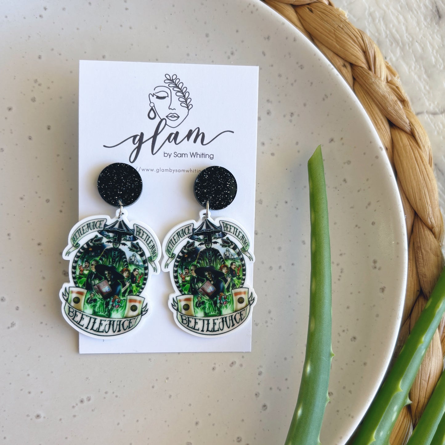 Beetlejuice // Acrylic Earrings