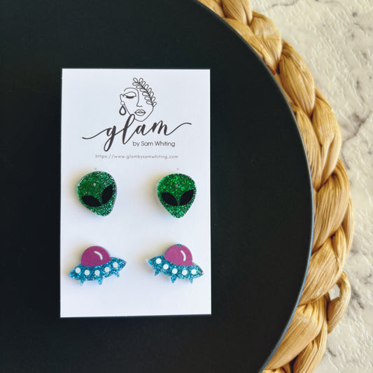 Alien Stud Pack // Resin Earrings