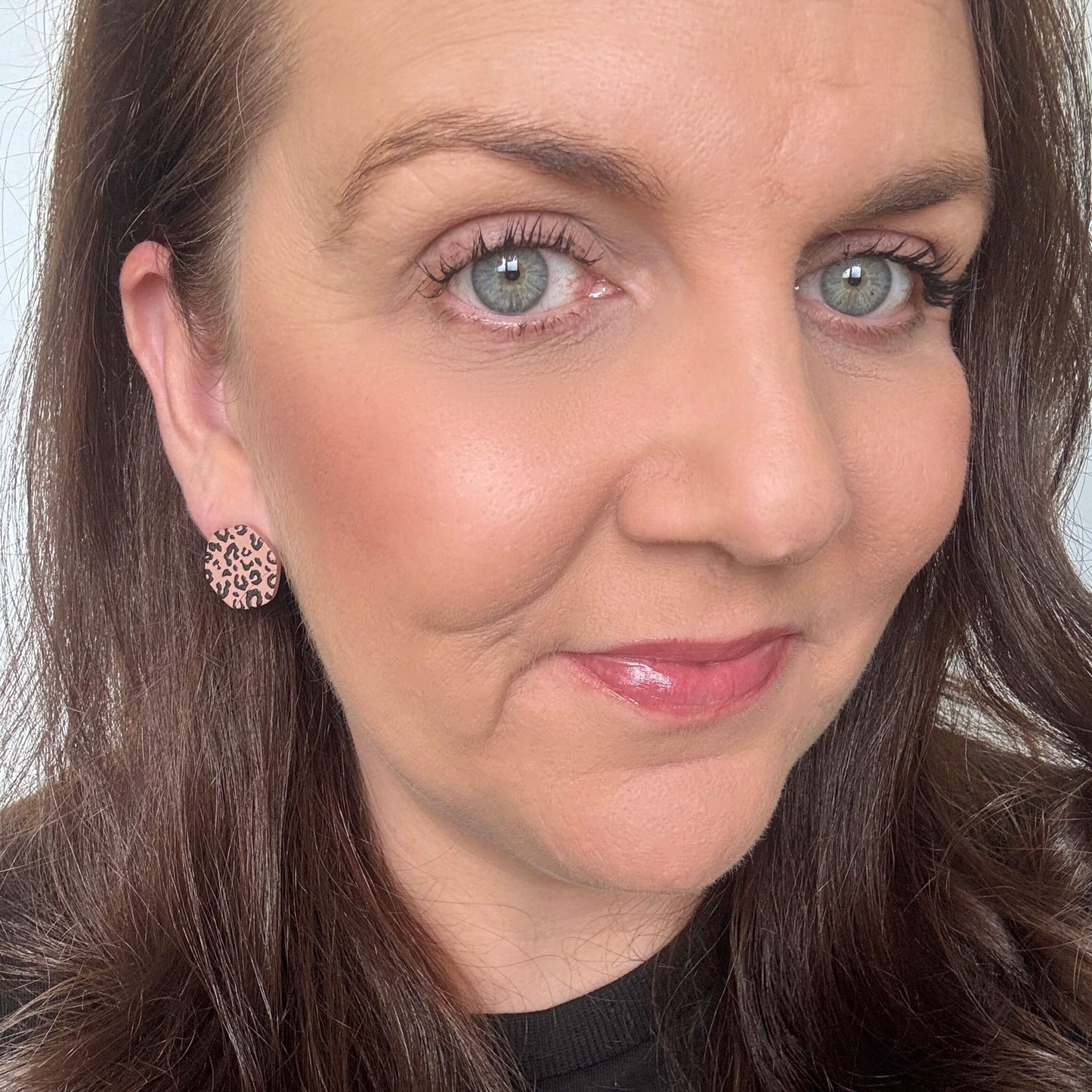 Leopard Print Studs // Clay Earrings