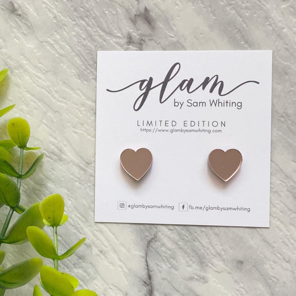 Mirror Hearts // Acrylic Stud Earrings