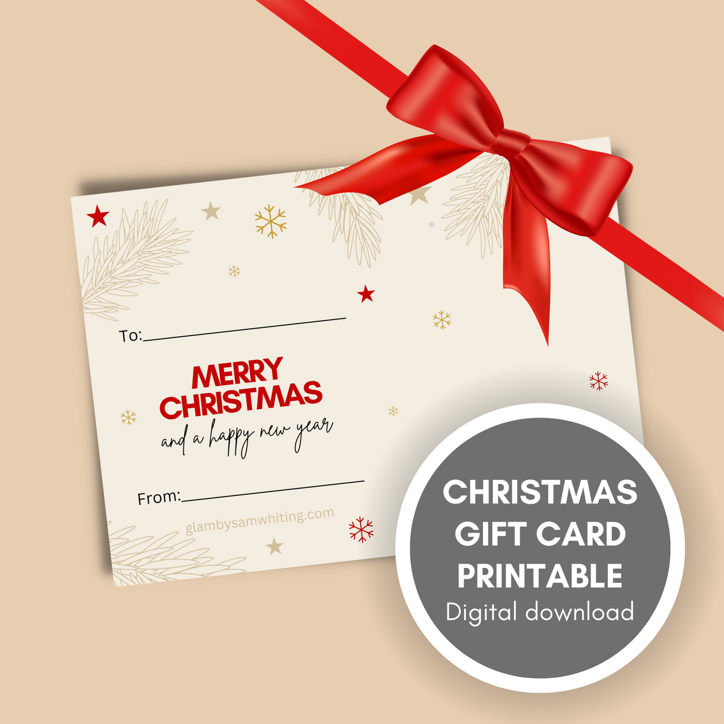 Christmas Earring Gift Card Printable // Digital Download