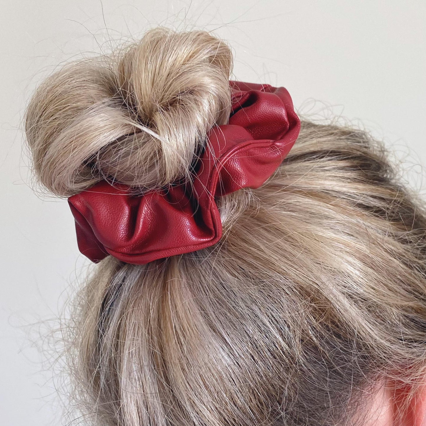 Sangria Hair Scrunchie // Faux Leather