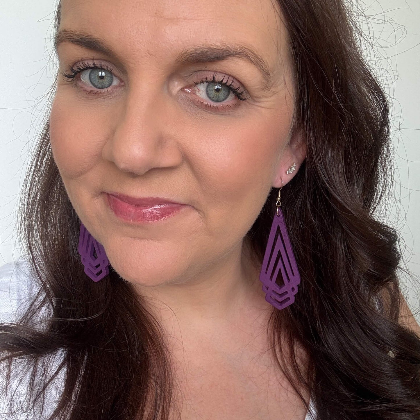 Eggplant Dangles // Timber Earrings