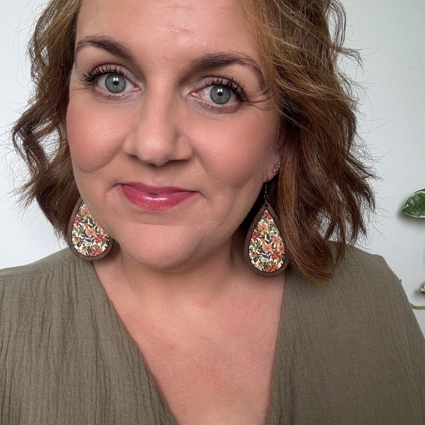 Woodland Bloom // Framed Teardrop Earrings
