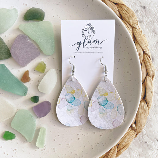 lightweight and comfortable seaglass earrings leather