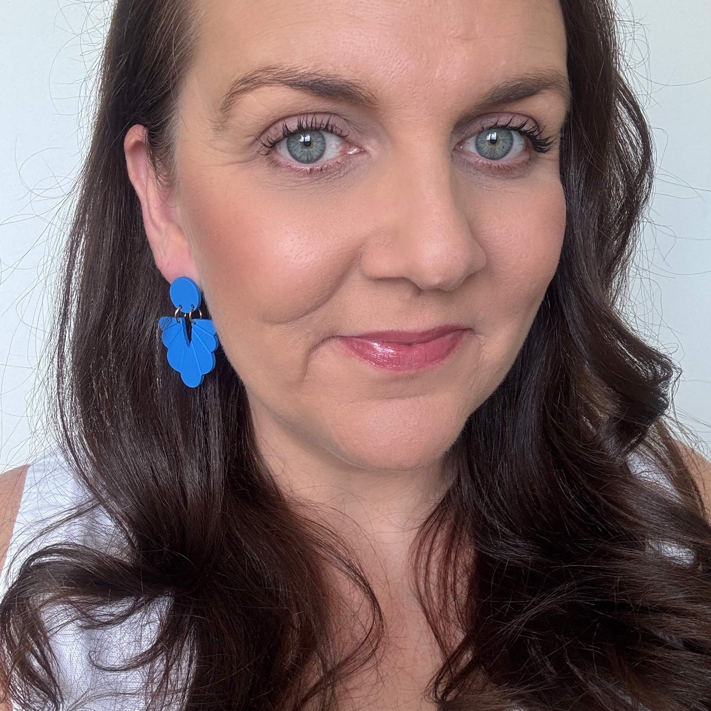 Amalfi Blue Stud Dangles // Clay Earrings