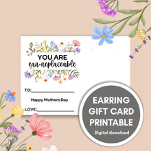 Load image into Gallery viewer, Mothers Day Earring Gift Tag Printable // Digital Download
