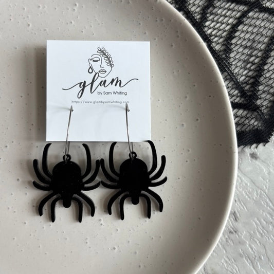 Spiders // Acrylic Hoop Earrings
