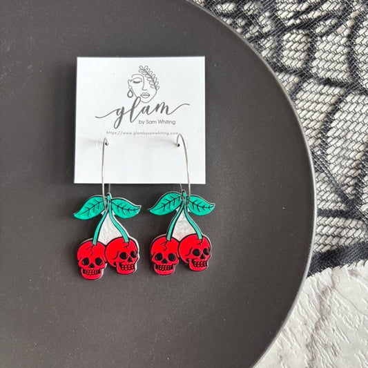 Cherry Scary // Acrylic Hoop Earrings