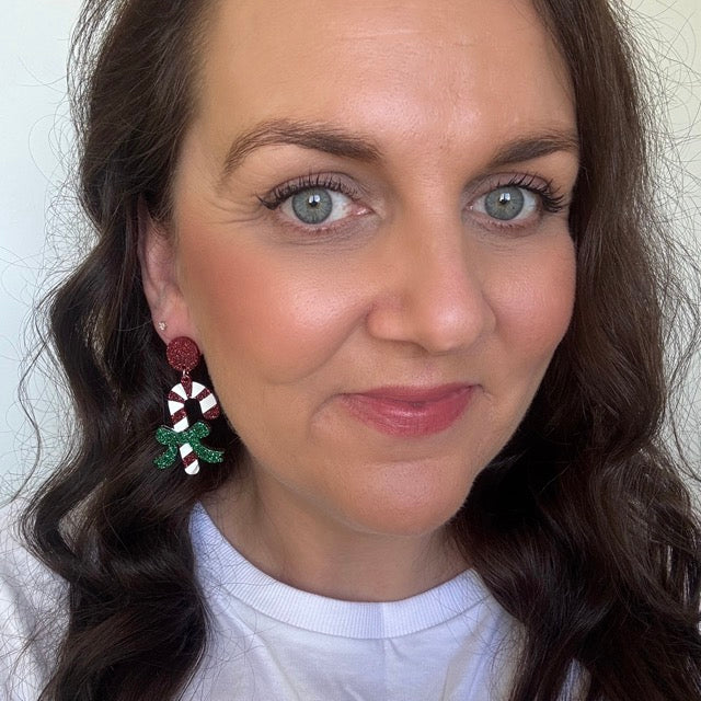 Candy Cane Lane // Acrylic Stud Earrings