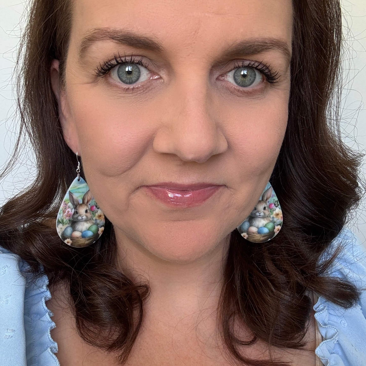 Fluffy Rabbit Teardrops // Acrylic Earrings