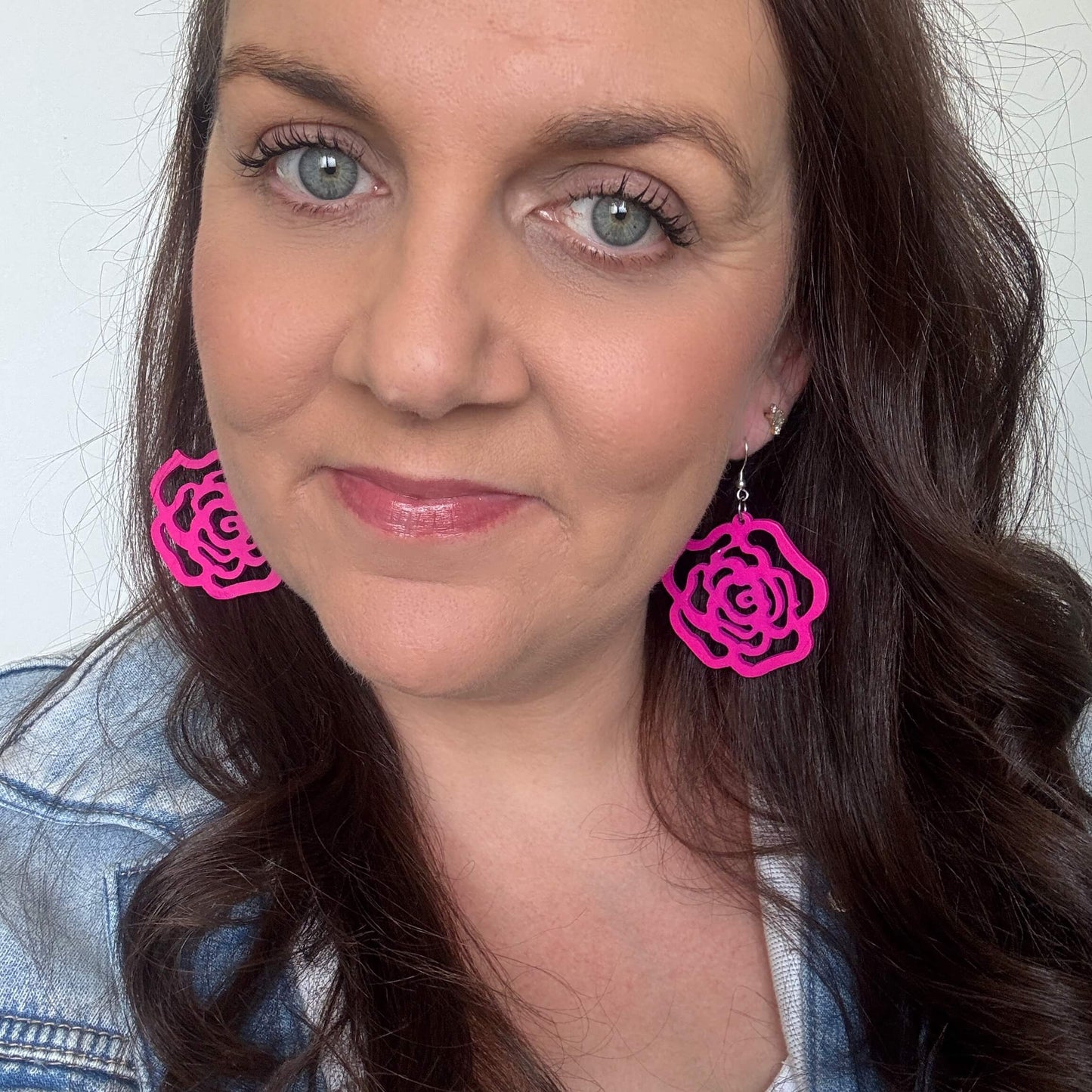 Pink Rose // Timber Earrings