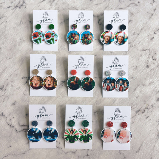 Christmas Pop Culture Stud Dangles // Planar Earrings