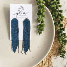 Load image into Gallery viewer, crystal fringe tassel earrings for taylor swift midnights era tour
