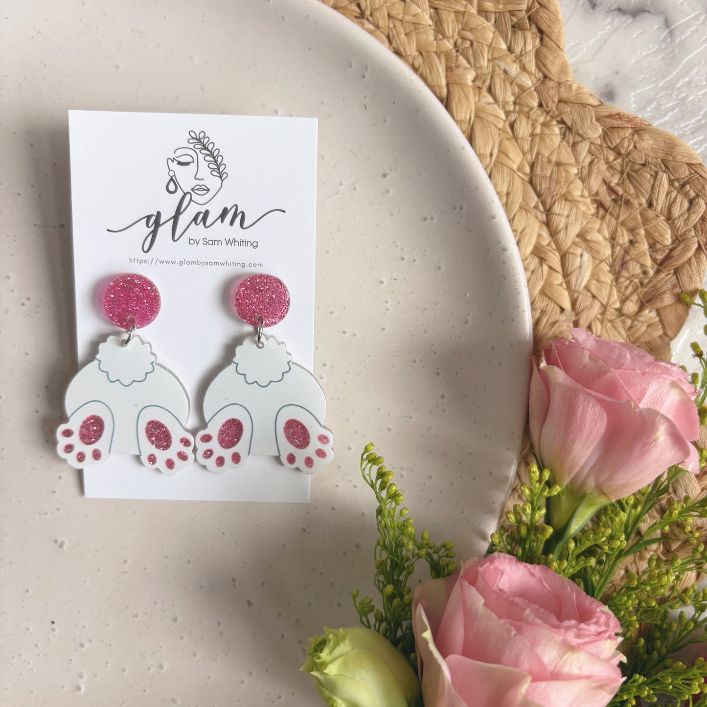 Bunny Butts // Acrylic Stud Earrings