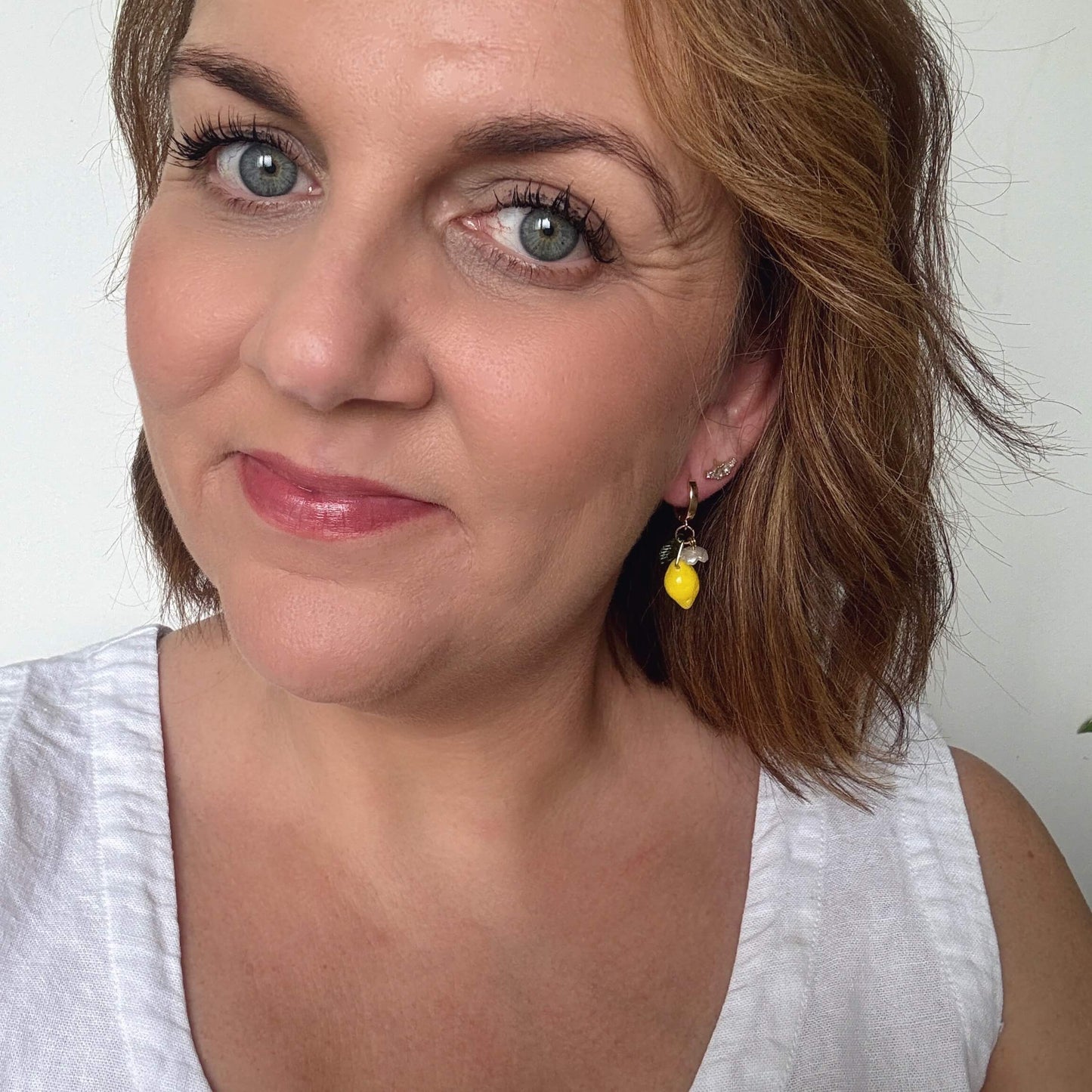 Limoncello Huggies // Charm Earrings