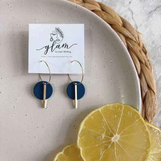Navy Villa Dangles // Hoop Earrings