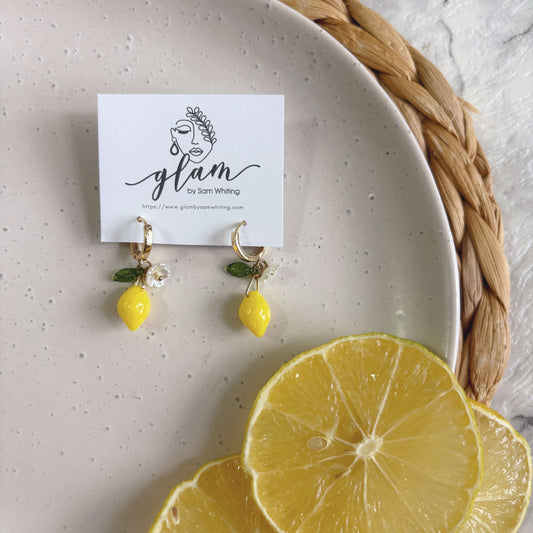 Limoncello Huggies // Charm Earrings