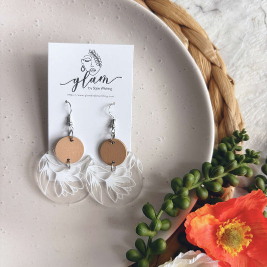 Etched Crescent // Acrylic Earrings