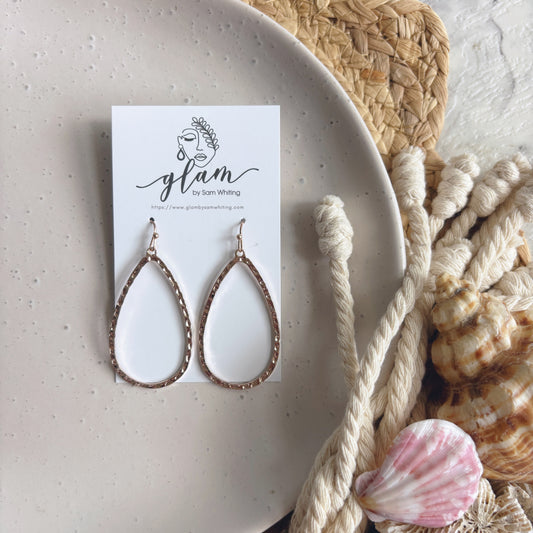 Golden Teardrop Dangles // Hook Earrings