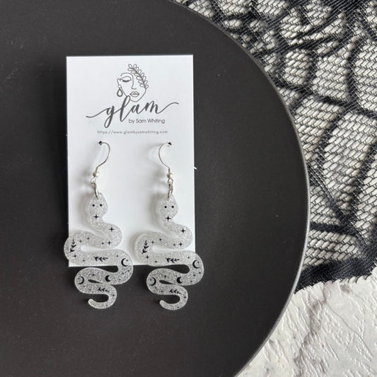 Silver Serpent Sorcery // Resin Earrings