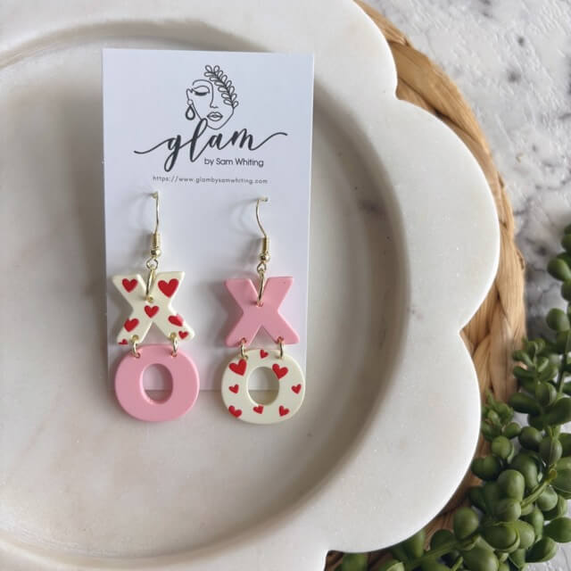 XOXO Dangles // Clay Earrings